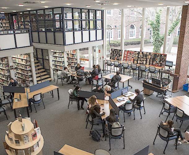 Students in library